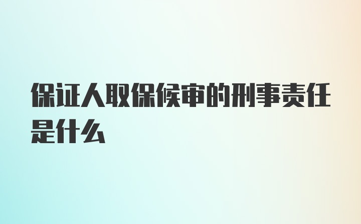 保证人取保候审的刑事责任是什么