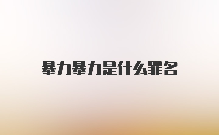 暴力暴力是什么罪名