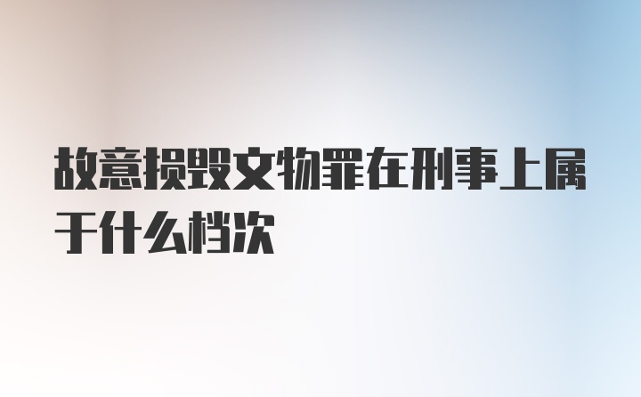 故意损毁文物罪在刑事上属于什么档次