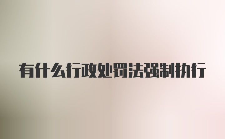 有什么行政处罚法强制执行