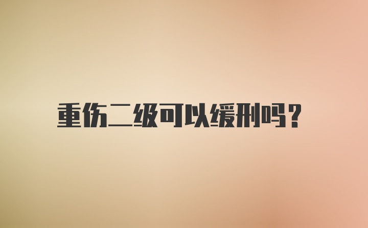 重伤二级可以缓刑吗？