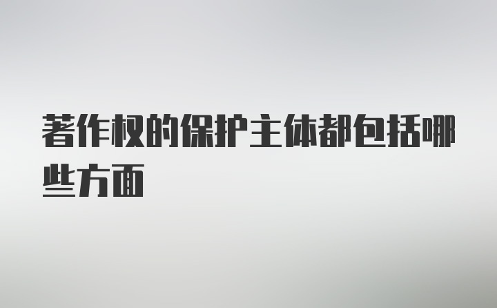 著作权的保护主体都包括哪些方面