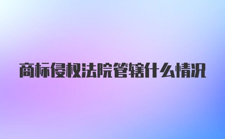 商标侵权法院管辖什么情况