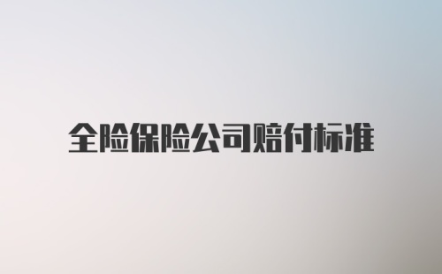 全险保险公司赔付标准