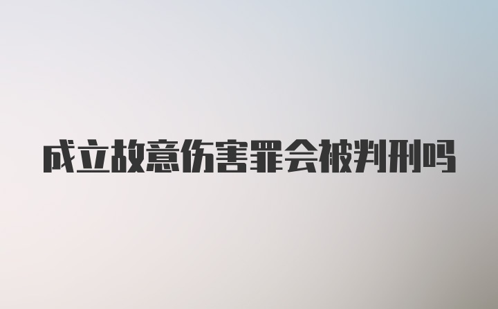 成立故意伤害罪会被判刑吗