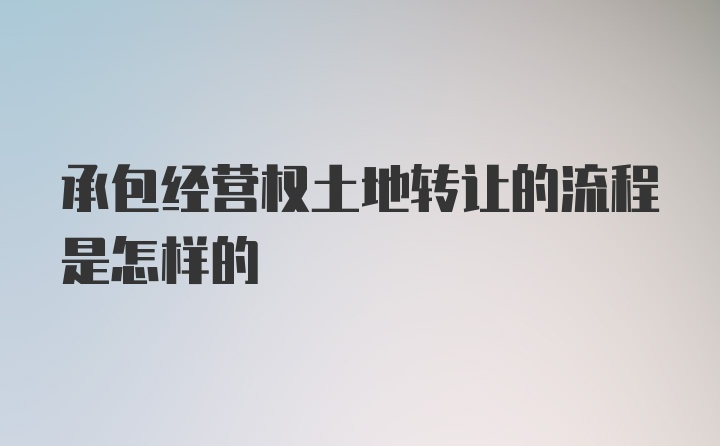 承包经营权土地转让的流程是怎样的