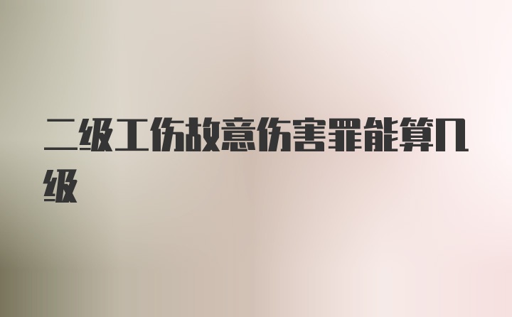 二级工伤故意伤害罪能算几级