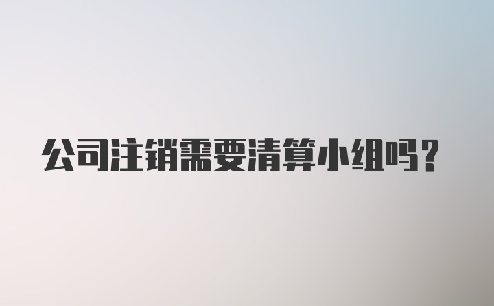 公司注销需要清算小组吗？