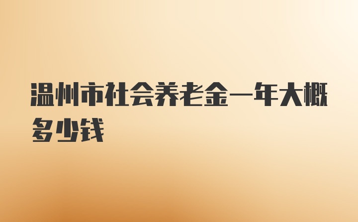 温州市社会养老金一年大概多少钱