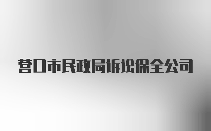 营口市民政局诉讼保全公司