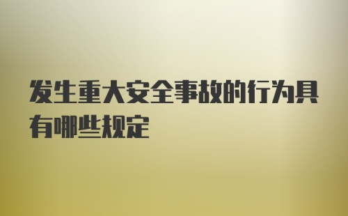 发生重大安全事故的行为具有哪些规定