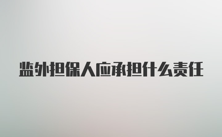 监外担保人应承担什么责任