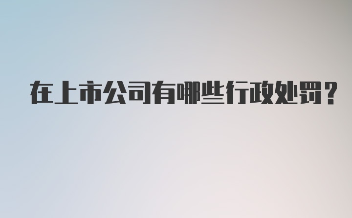 在上市公司有哪些行政处罚?