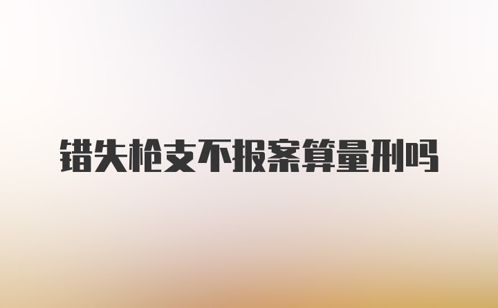 错失枪支不报案算量刑吗