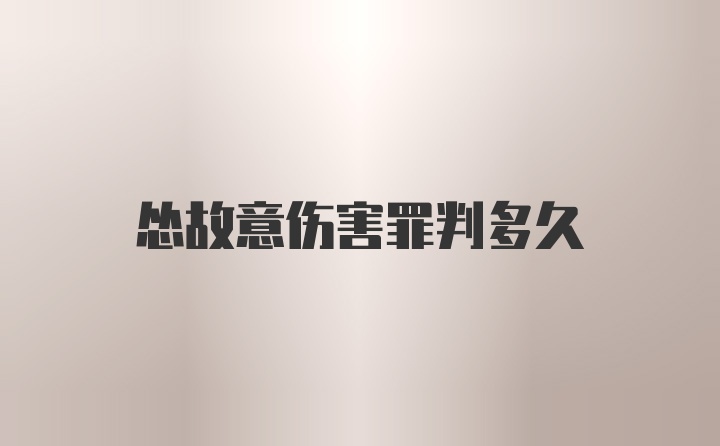 怂故意伤害罪判多久