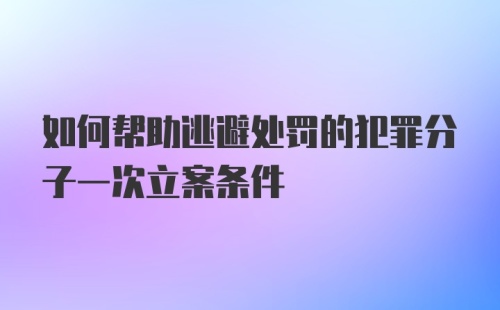 如何帮助逃避处罚的犯罪分子一次立案条件