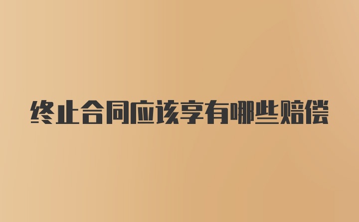 终止合同应该享有哪些赔偿