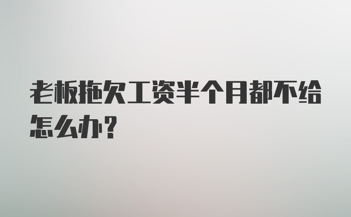 老板拖欠工资半个月都不给怎么办？