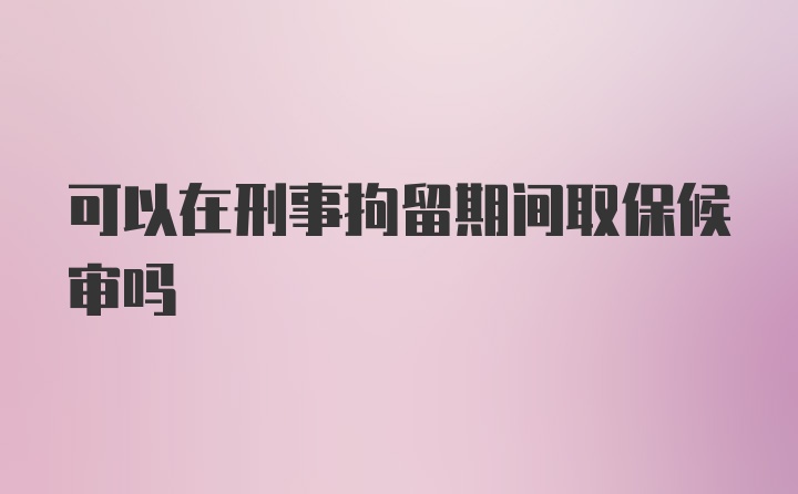 可以在刑事拘留期间取保候审吗