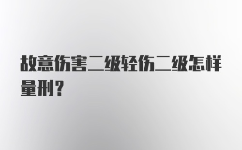 故意伤害二级轻伤二级怎样量刑?