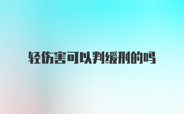 轻伤害可以判缓刑的吗