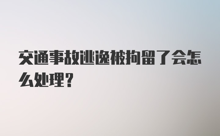 交通事故逃逸被拘留了会怎么处理？