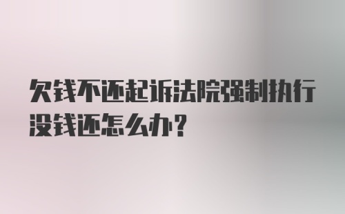 欠钱不还起诉法院强制执行没钱还怎么办？