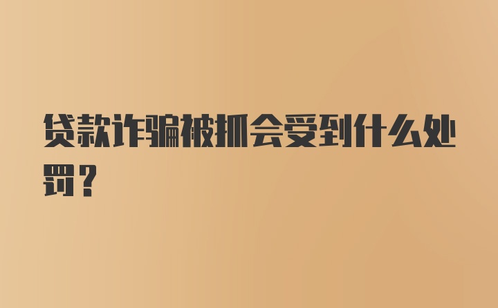 贷款诈骗被抓会受到什么处罚？