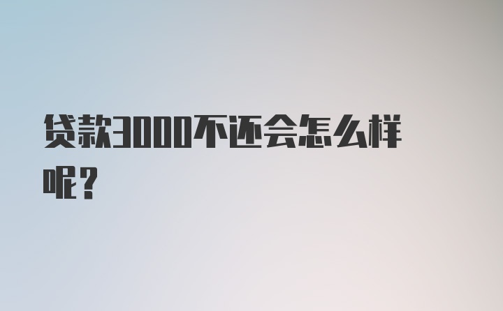 贷款3000不还会怎么样呢？