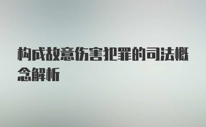 构成故意伤害犯罪的司法概念解析