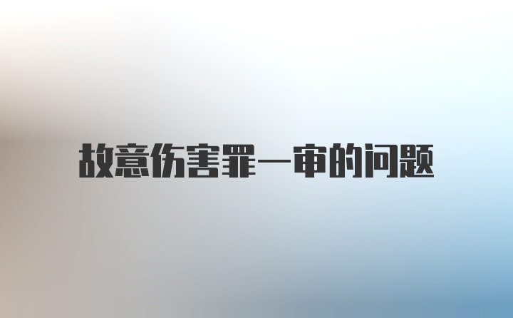 故意伤害罪一审的问题