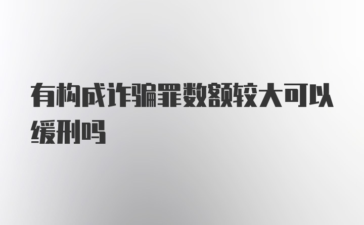 有构成诈骗罪数额较大可以缓刑吗