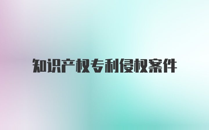 知识产权专利侵权案件