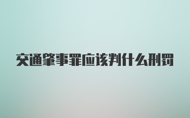 交通肇事罪应该判什么刑罚