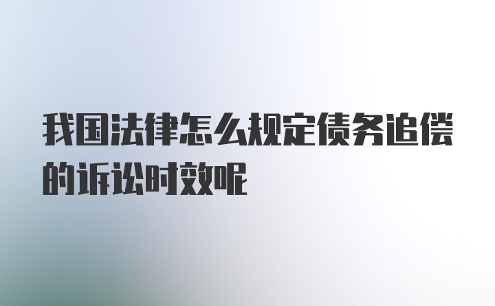 我国法律怎么规定债务追偿的诉讼时效呢