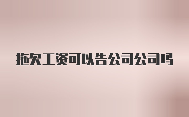 拖欠工资可以告公司公司吗