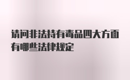 请问非法持有毒品四大方面有哪些法律规定