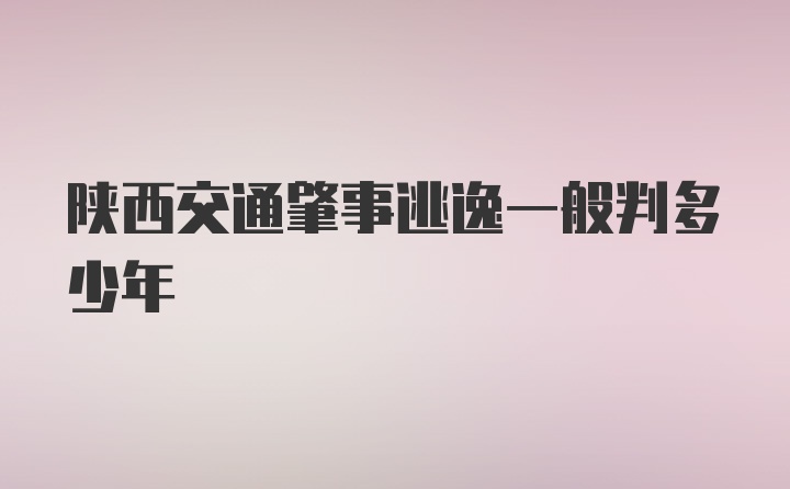 陕西交通肇事逃逸一般判多少年