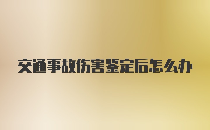 交通事故伤害鉴定后怎么办