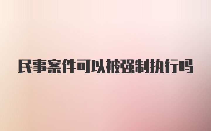 民事案件可以被强制执行吗