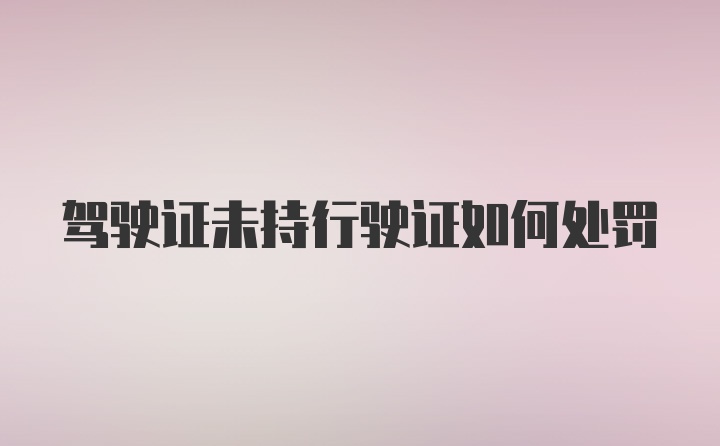 驾驶证未持行驶证如何处罚