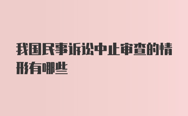 我国民事诉讼中止审查的情形有哪些