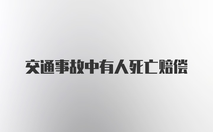 交通事故中有人死亡赔偿