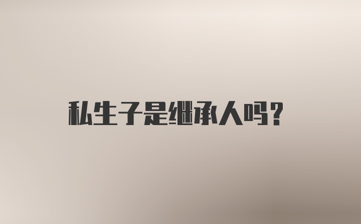 私生子是继承人吗？