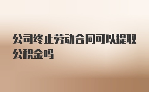 公司终止劳动合同可以提取公积金吗