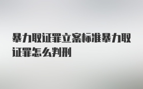 暴力取证罪立案标准暴力取证罪怎么判刑