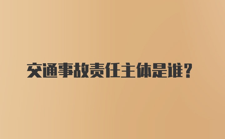 交通事故责任主体是谁？