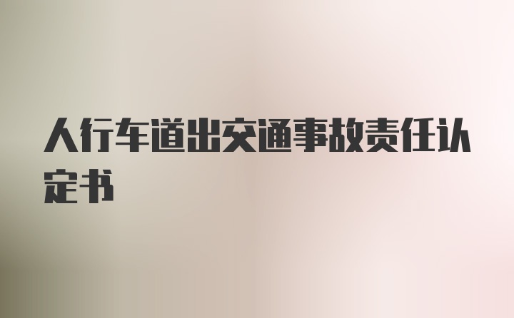 人行车道出交通事故责任认定书