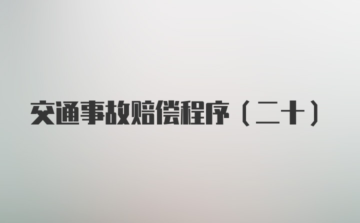 交通事故赔偿程序（二十）