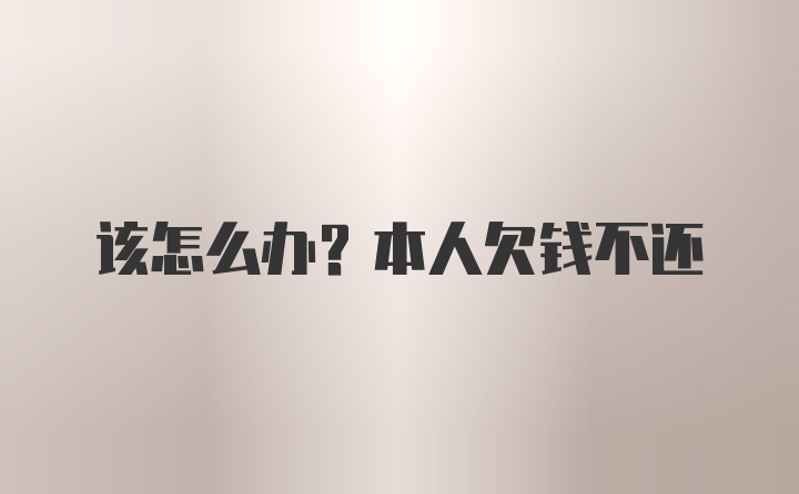 该怎么办？本人欠钱不还